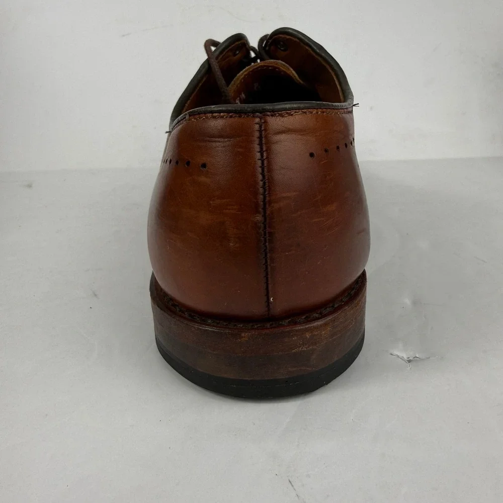 Allen Edmonds Vernon Oxford Mens 9.5 E Brown Leather Cap Toe Brogue Shoes